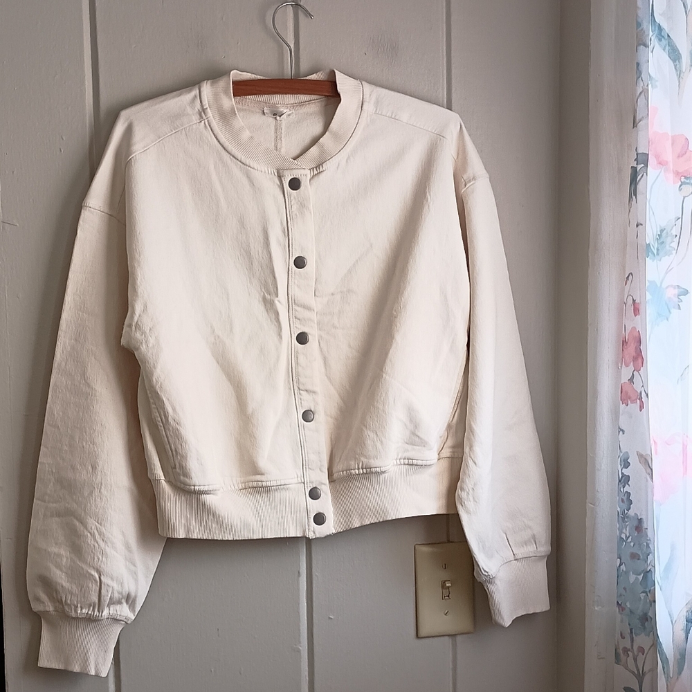 Aerie Cream Bomber Jacket